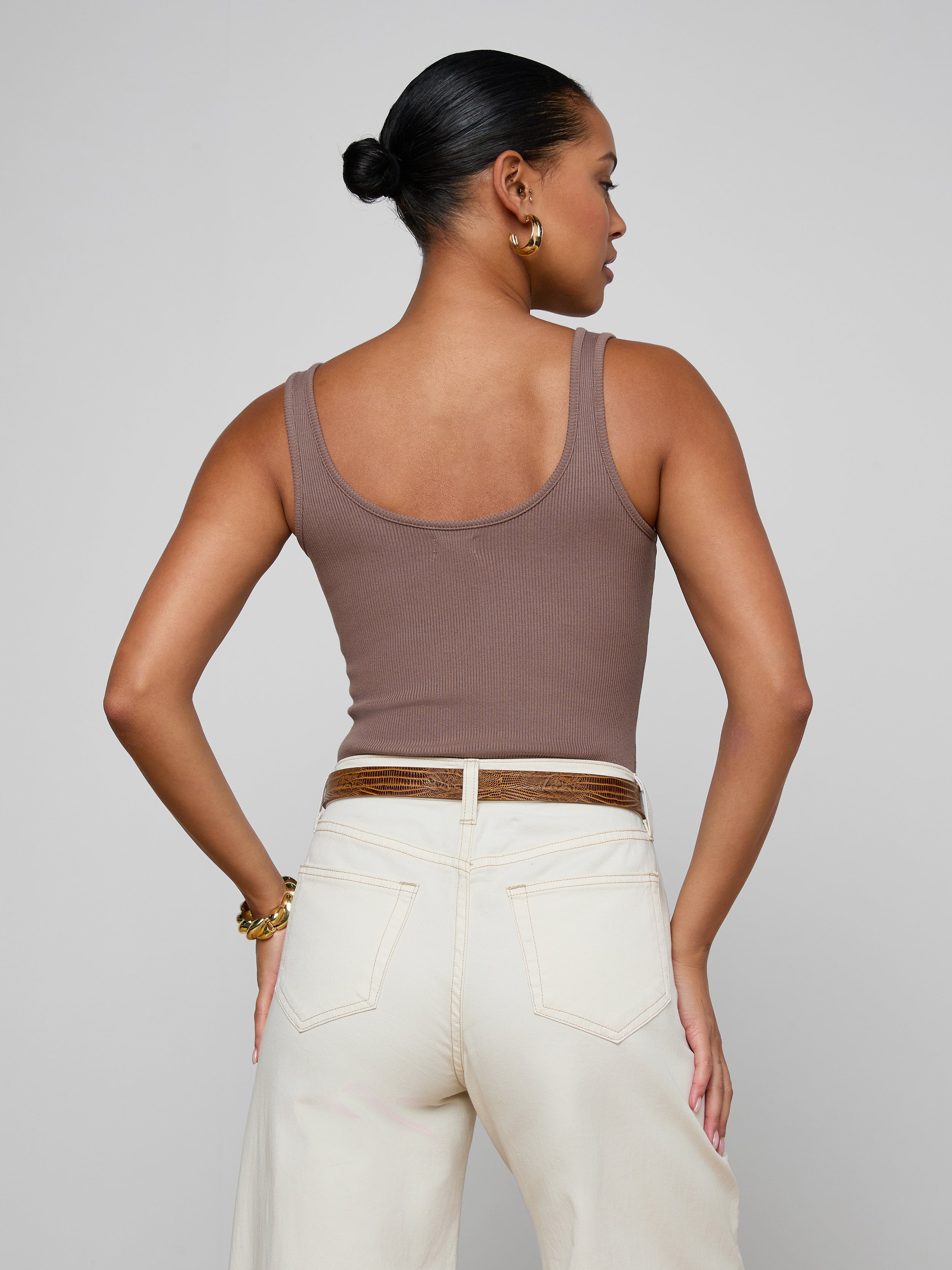 Nica Scoopneck Bodysuit In Light Mink