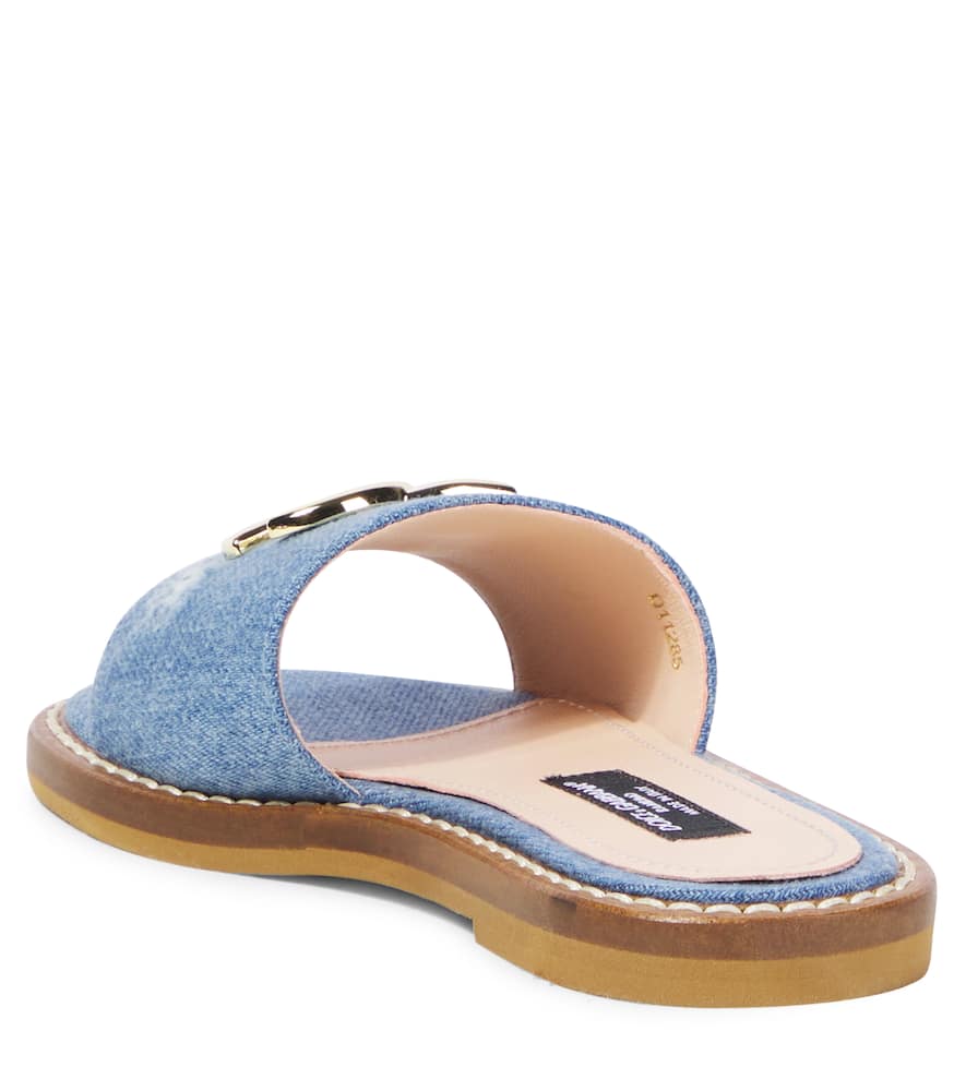 DG distressed denim slides