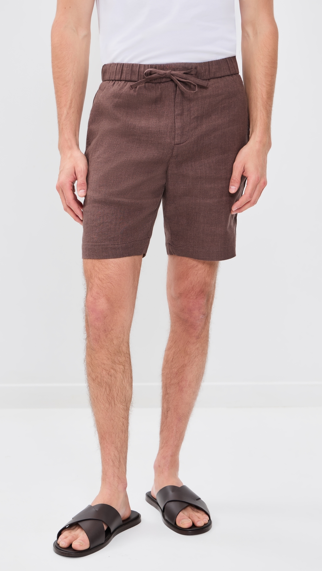 Felipe Linen Shorts Brown