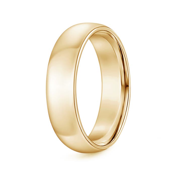 Angara Classic Comfort Fit Plain Wedding Band for Him in 18K Yellow Gold