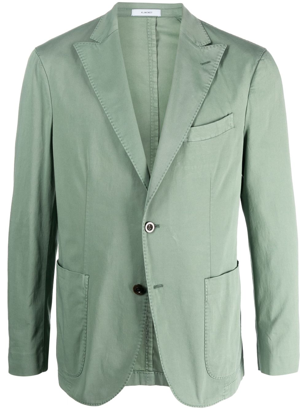 Single-breasted stretch-cotton blazer - Green