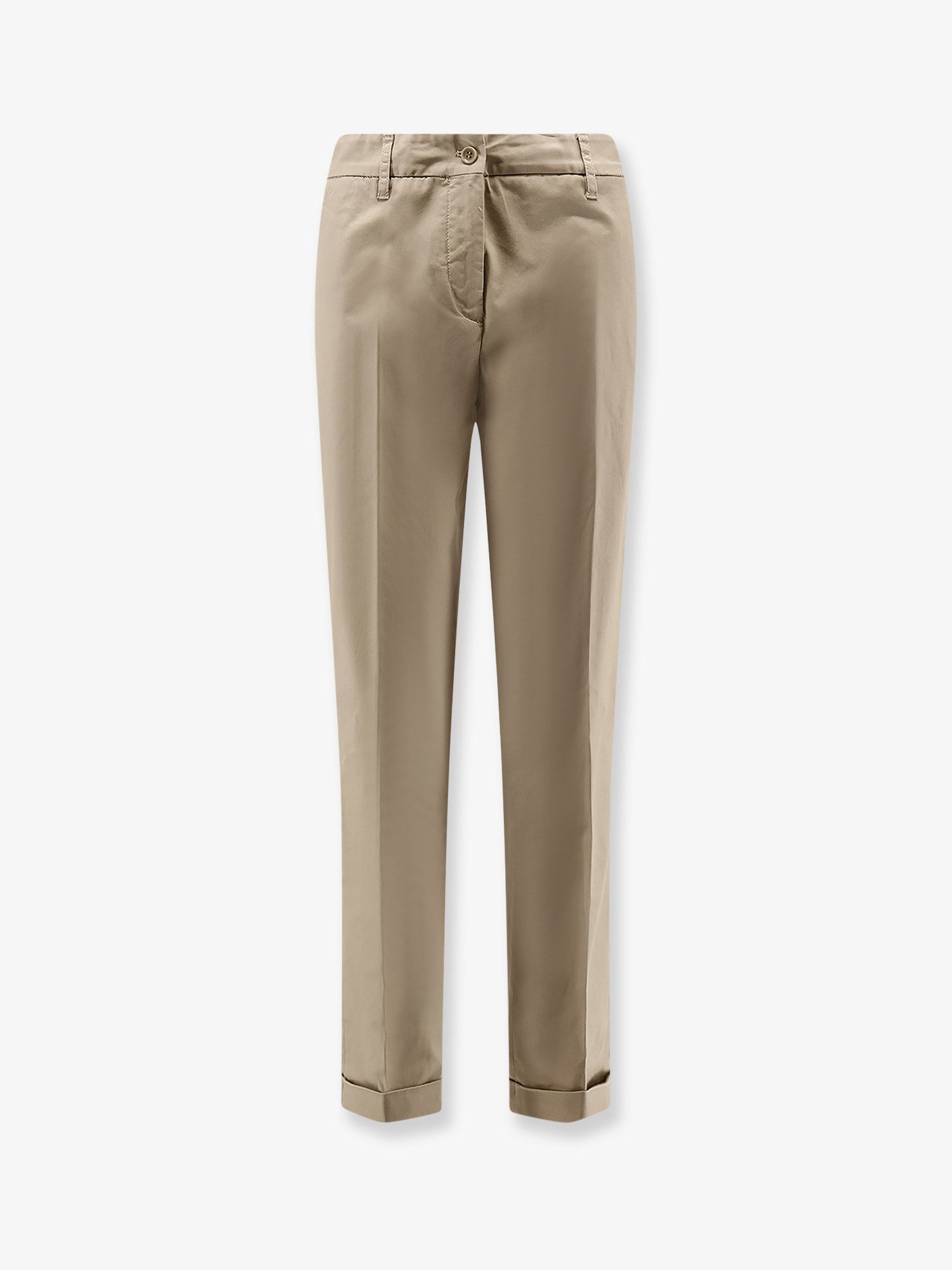 Stretch-Cotton Trousers — Beige