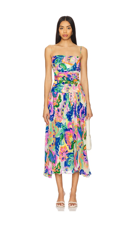 Amanda Uprichard MIDI-KLEID DRESS in Pink. Größe XL. Also in L, M