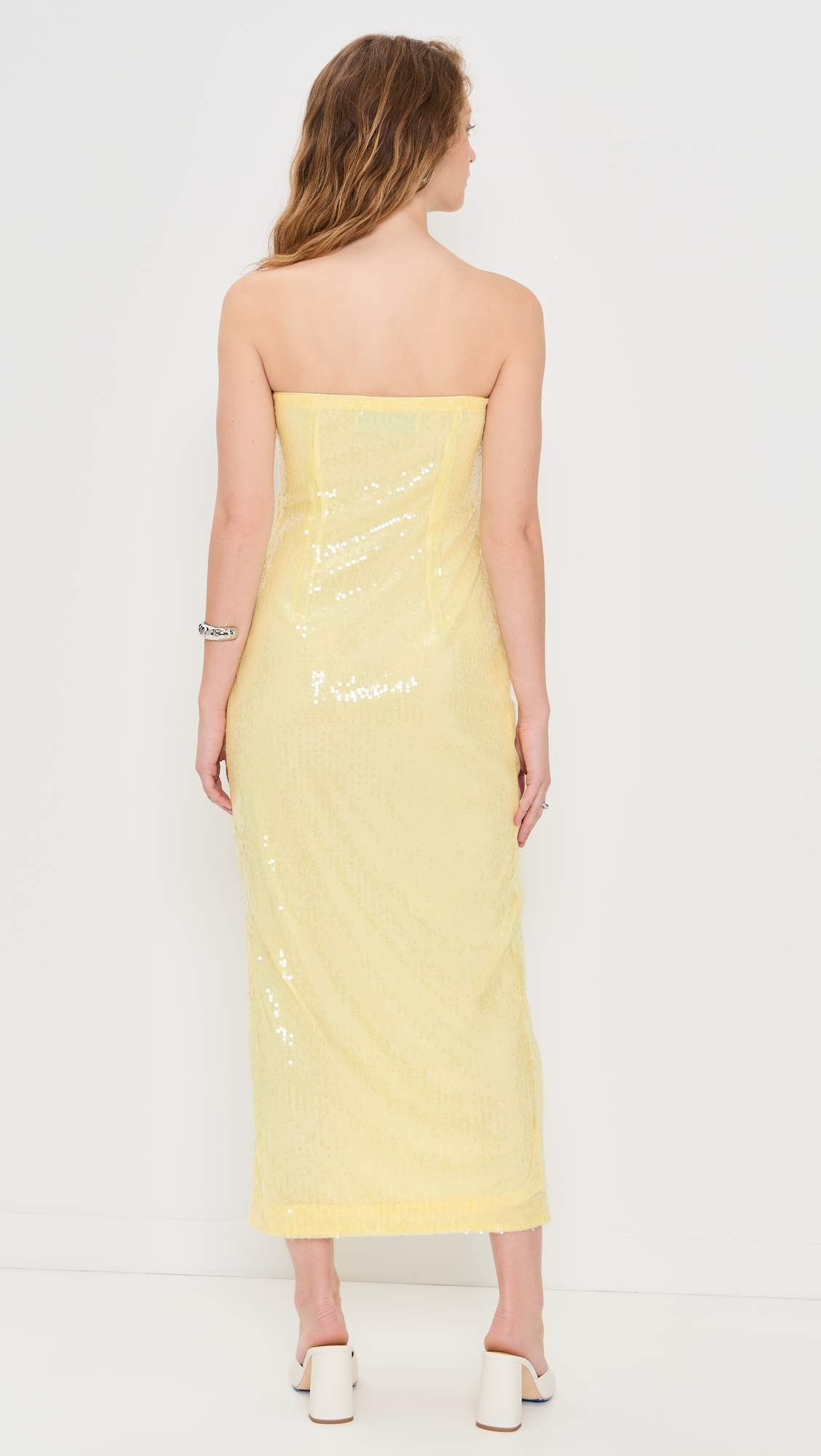 Strapless Sequins Maxi Dress Butter