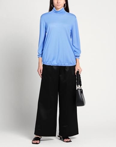 Woman Turtleneck Light blue Size 12 Wool, Silk, Cashmere