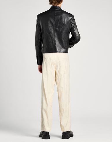 Man Pants Cream Size 38 Cotton, Linen, Paper