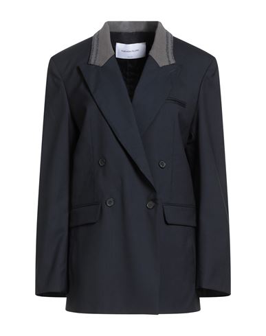 Woman Blazer Navy Size 4 Virgin Wool, Cotton, Viscose, Polyester