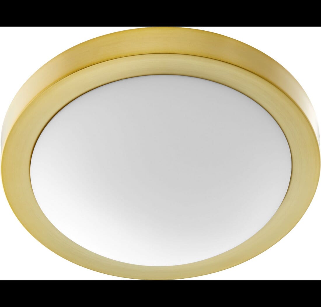 Quorum Home 2-Light 13" Ceiling Light in Aged Bra