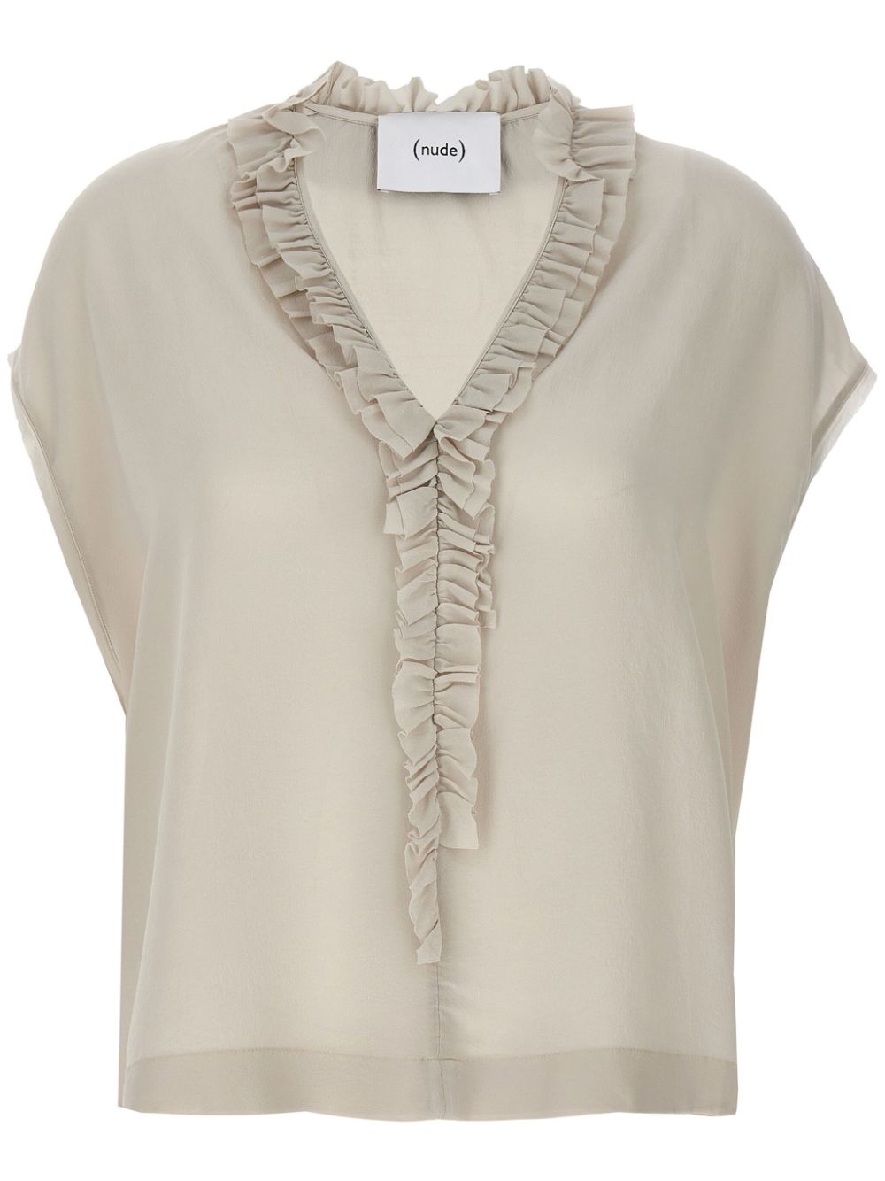() Ruffled Silk Blouse