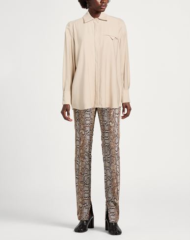 Woman Shirt Beige Size M Polyester, Viscose, Elastane