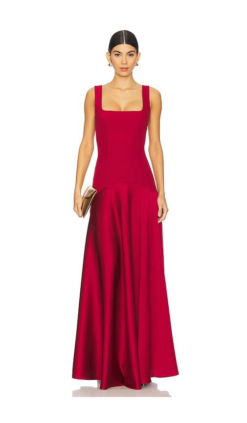L'Academie Sidney Gown in Burgundy. S. Also in