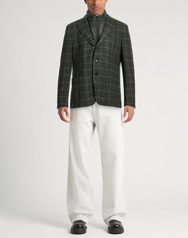 Man Blazer Dark green Size 42 Cotton, Virgin Wool, Cashmere