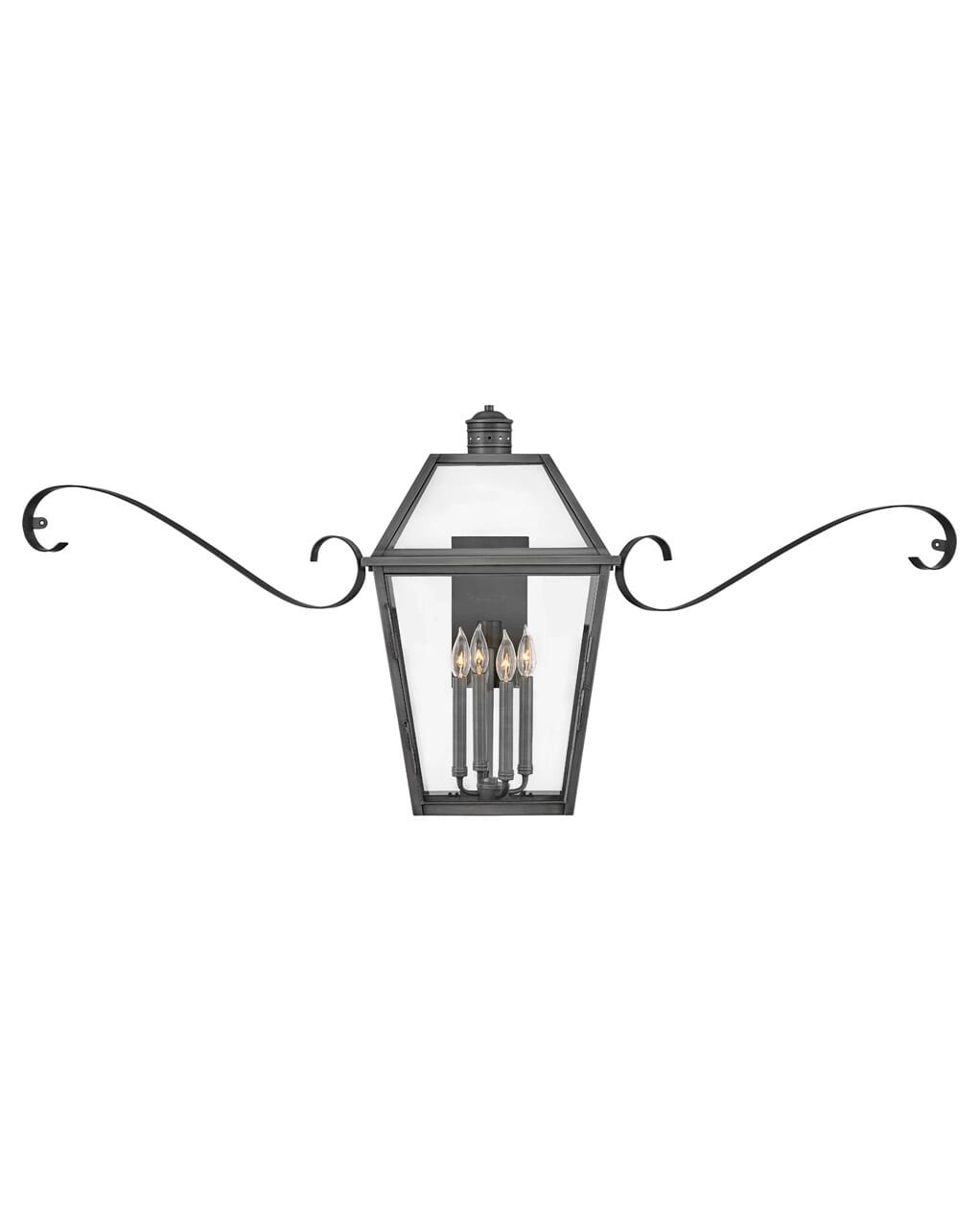 Blackened Brass LED Outdoor Lantern from the Nouvelle Collection