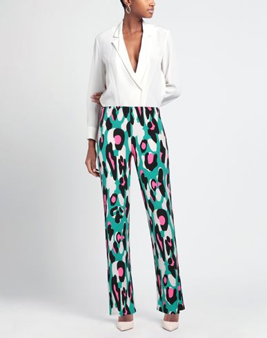 Woman Pants Green Size 4 Polyester, Elastane