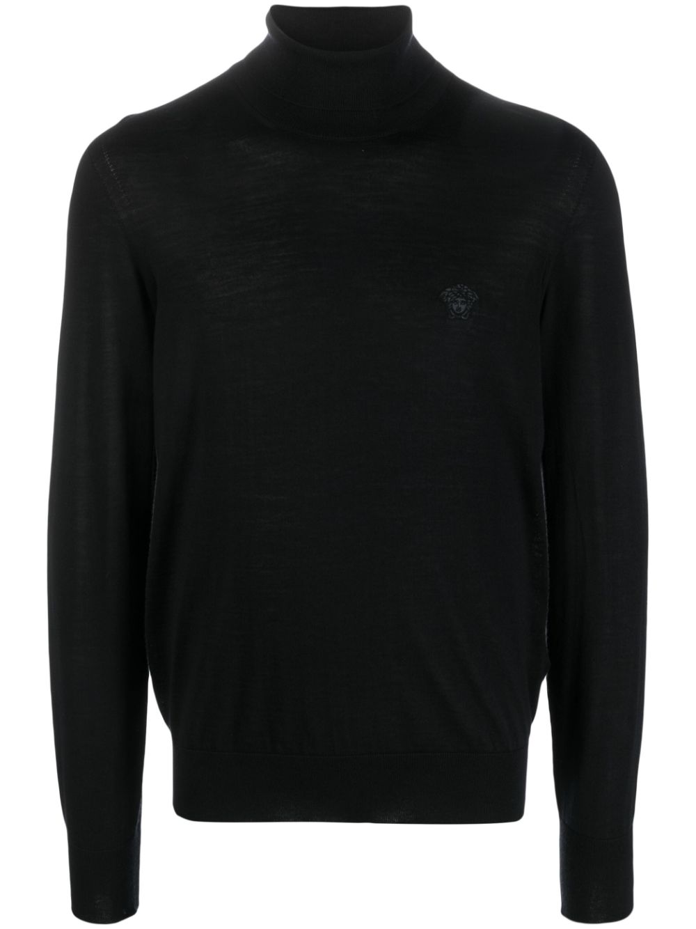Medusa-patch roll-neck jumper - Black