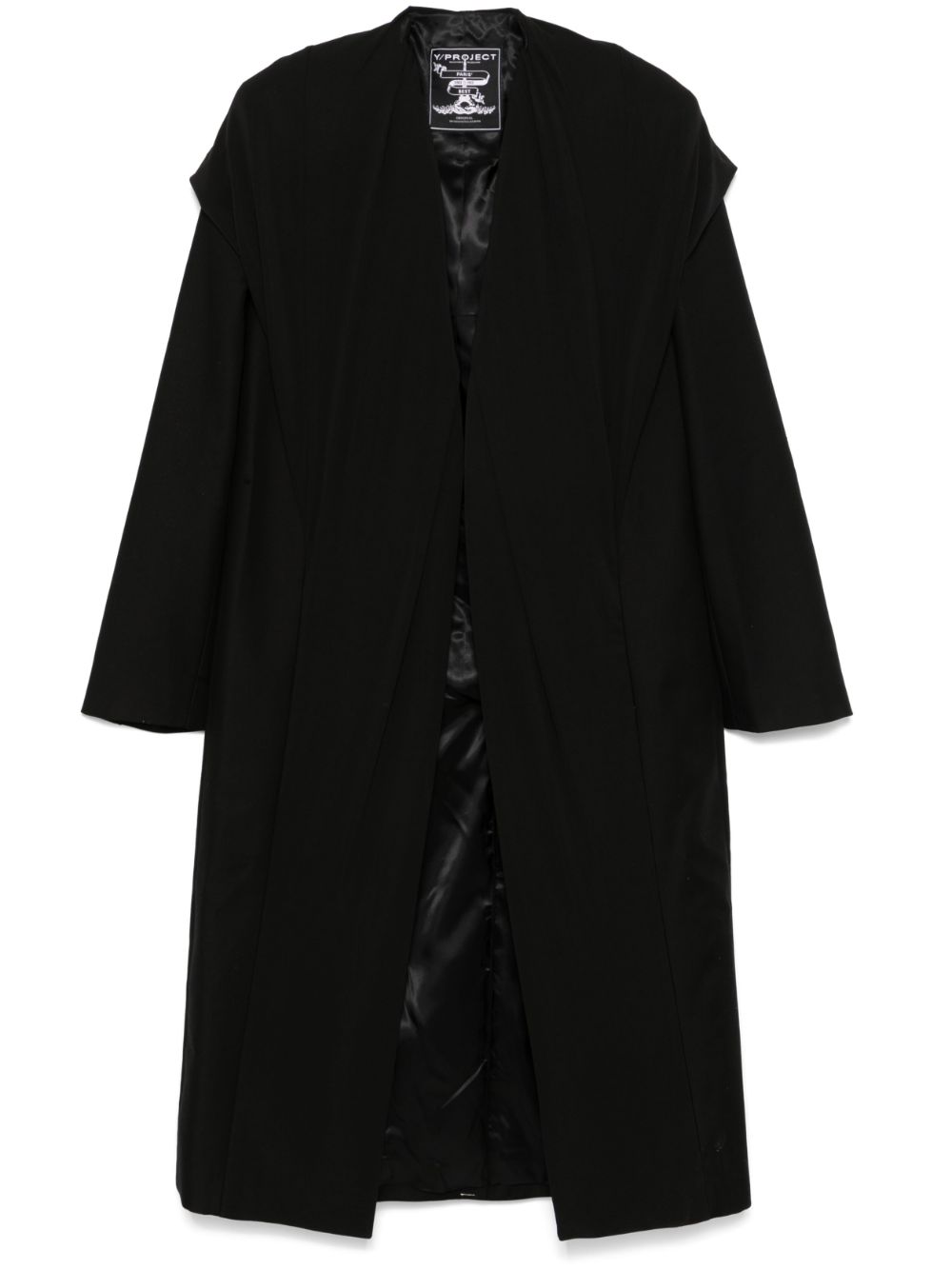 Draped-detail coat - Black