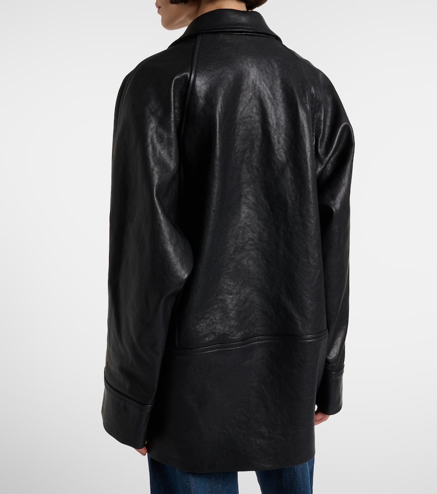 Oversized leather jacket
