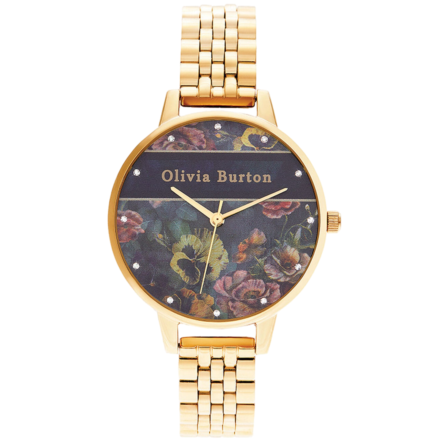 Floral Dial Watch — Black