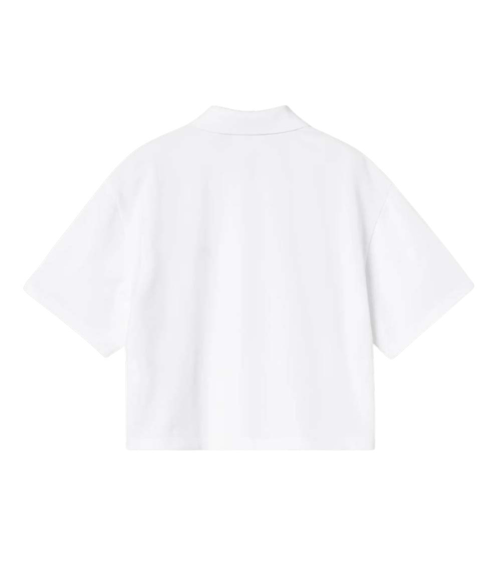 White Logo Shirt Collar Polo