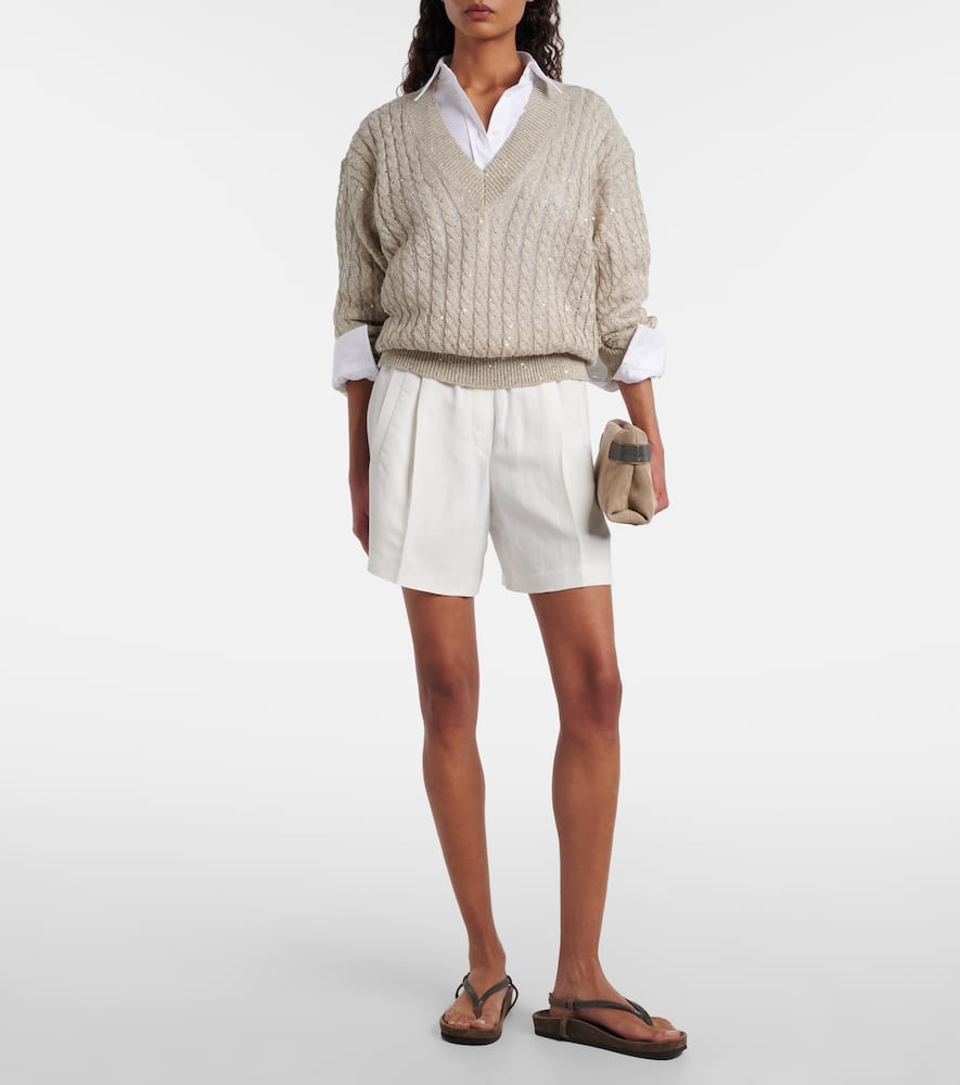 High-rise Bermuda shorts