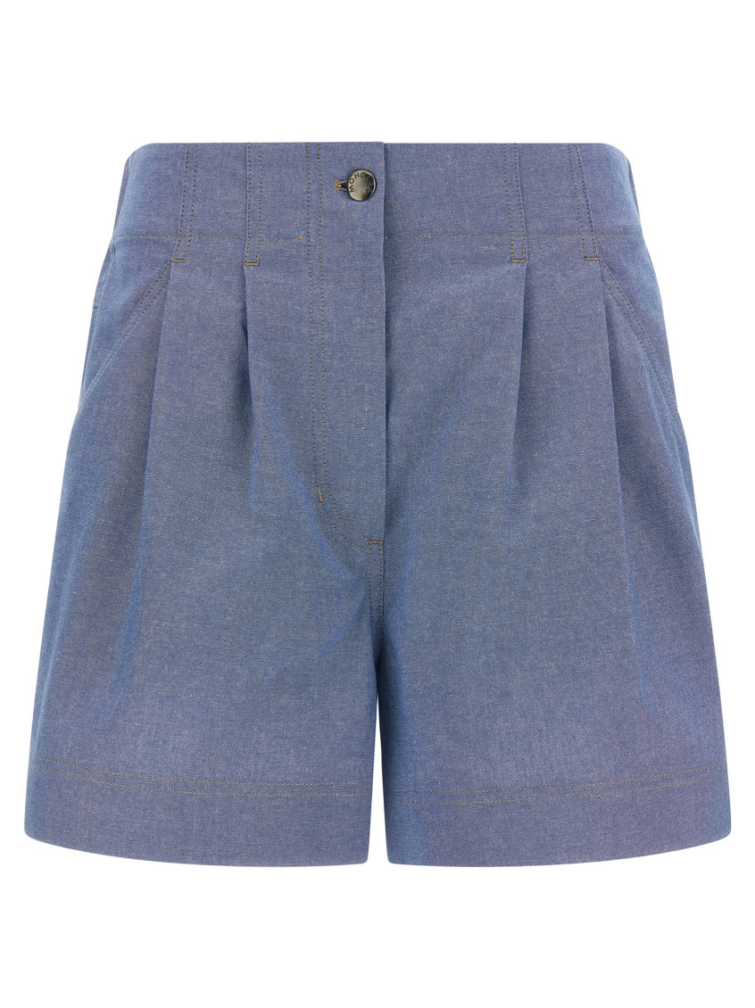 Chambray Cotton Shorts