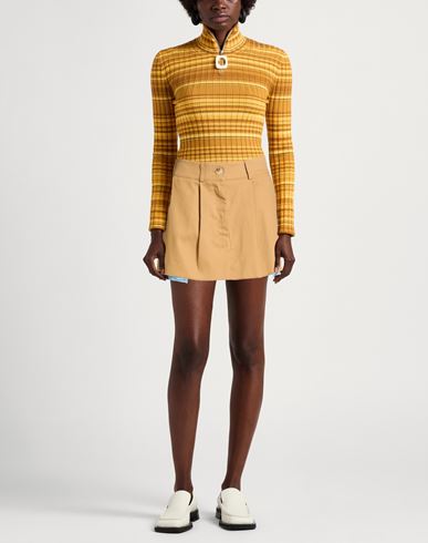 Woman Mini skirt Camel Size M Cotton