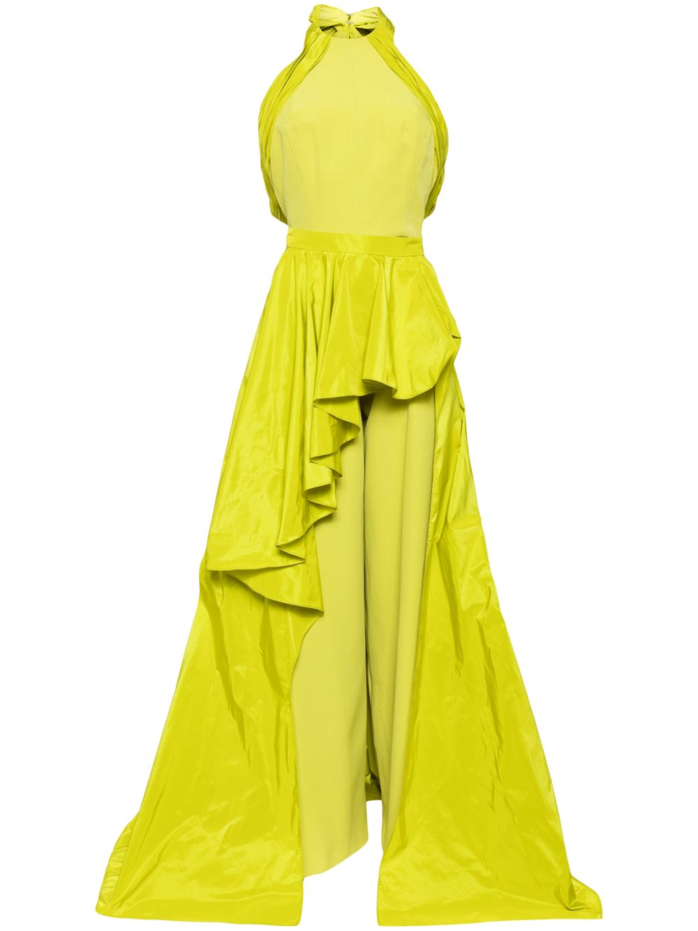 Detachable overskirt sleeveless jumpsuit - Green