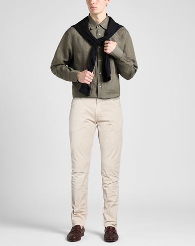 Man Jeans Beige Size 38 Cotton, Elastane