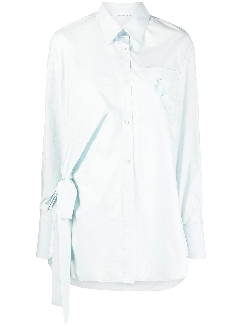 Fenet floral-patch shirt - Blue