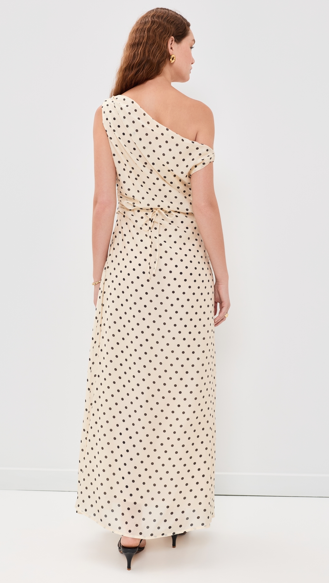 Yvonne Maxi Dress Polka Dot Cream