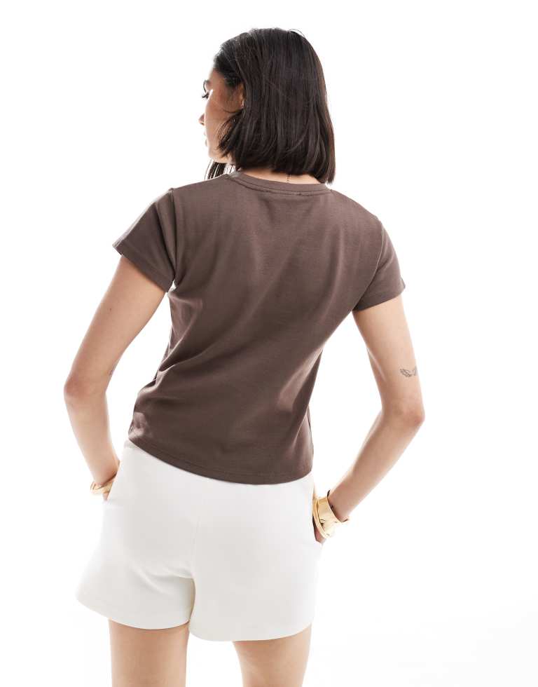 Cotton On Womens fitted 90s baby tee brown