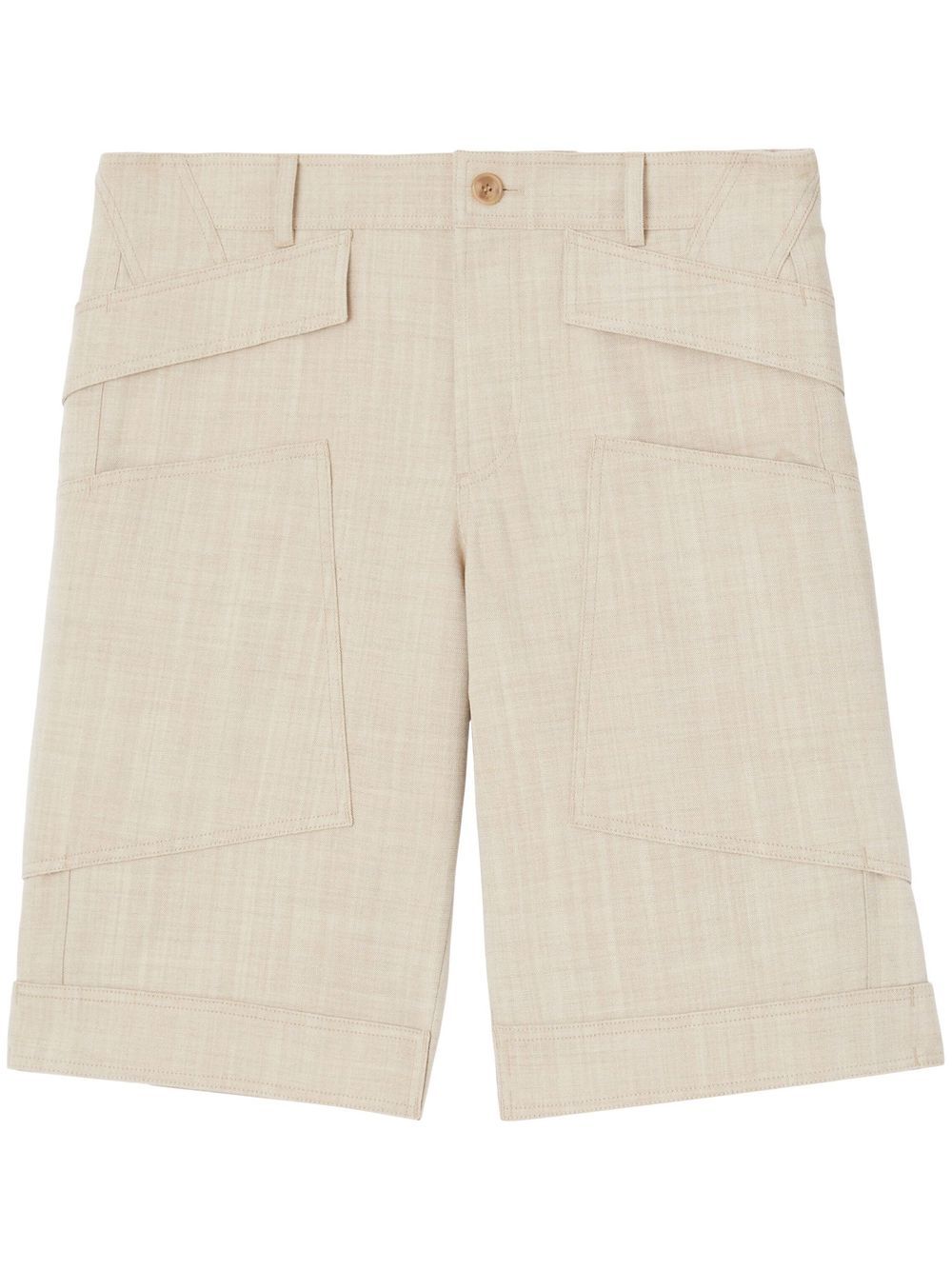Cuff-detail Bermuda shorts - Neutrals