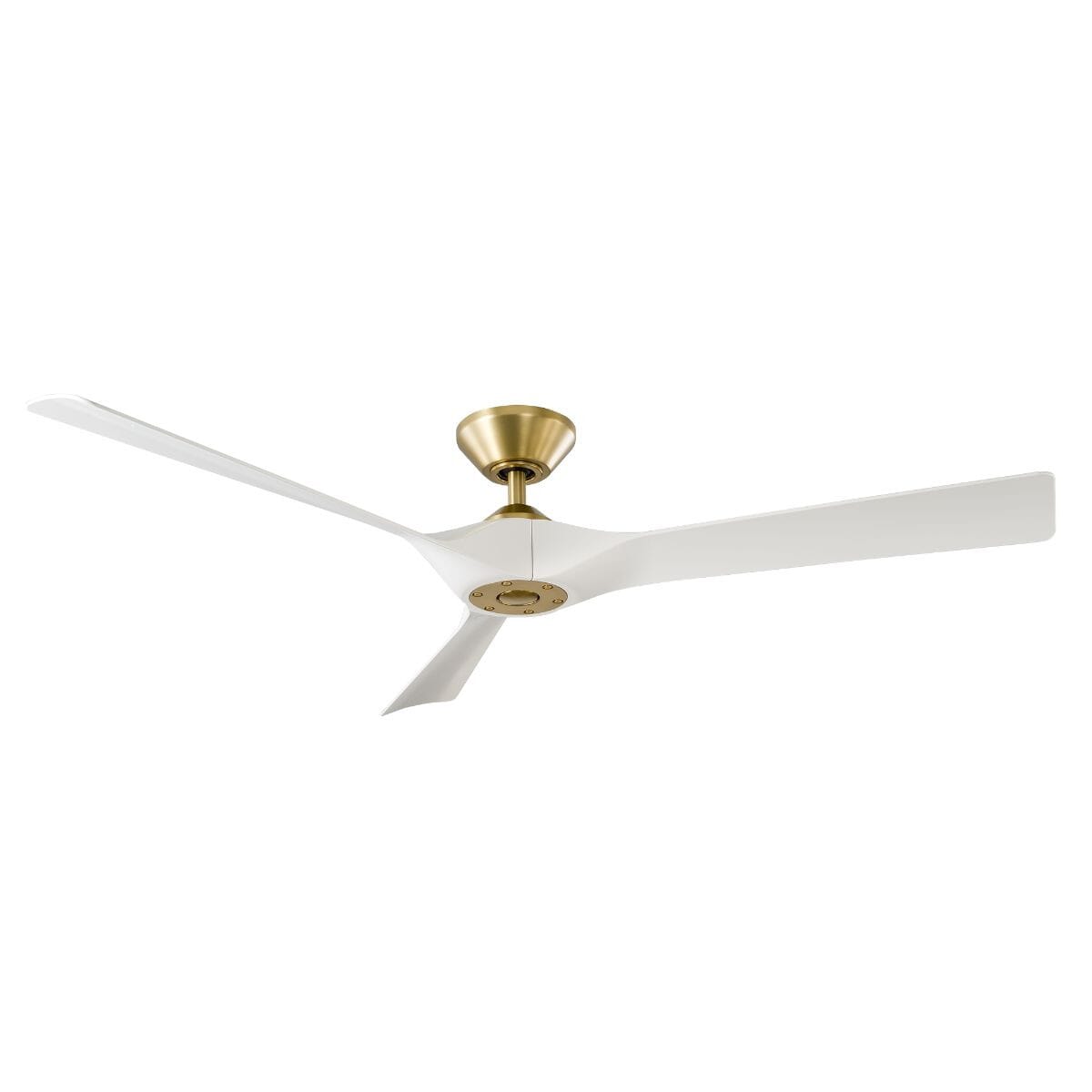 Soft Brass Matte White 58"Ceiling Fan from the Torque Collection