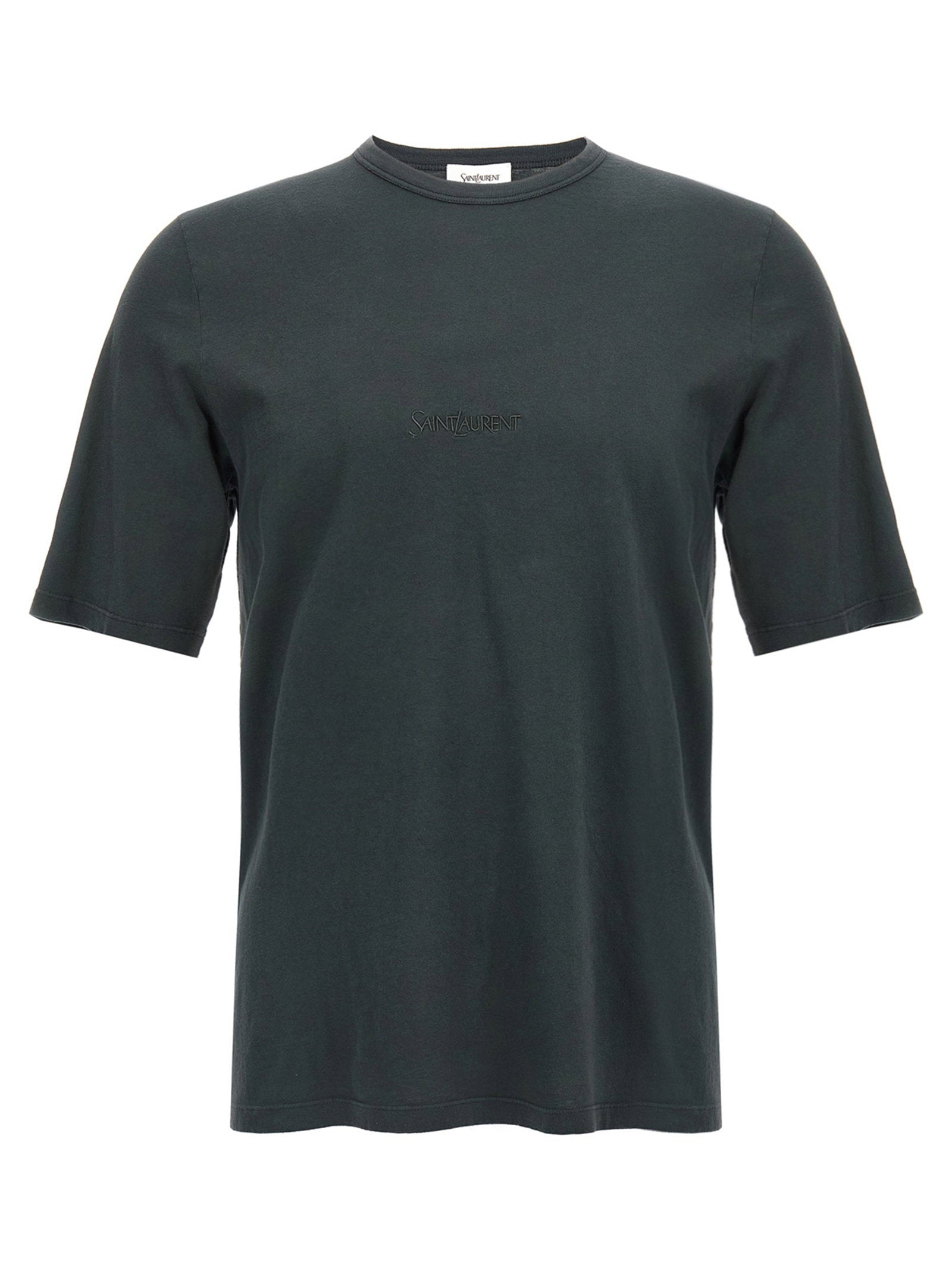 Logo-Embroidered Cotton T-shirt — black
