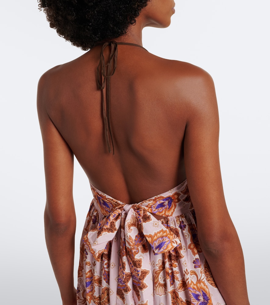 Clover printed cotton and silk maxi dress