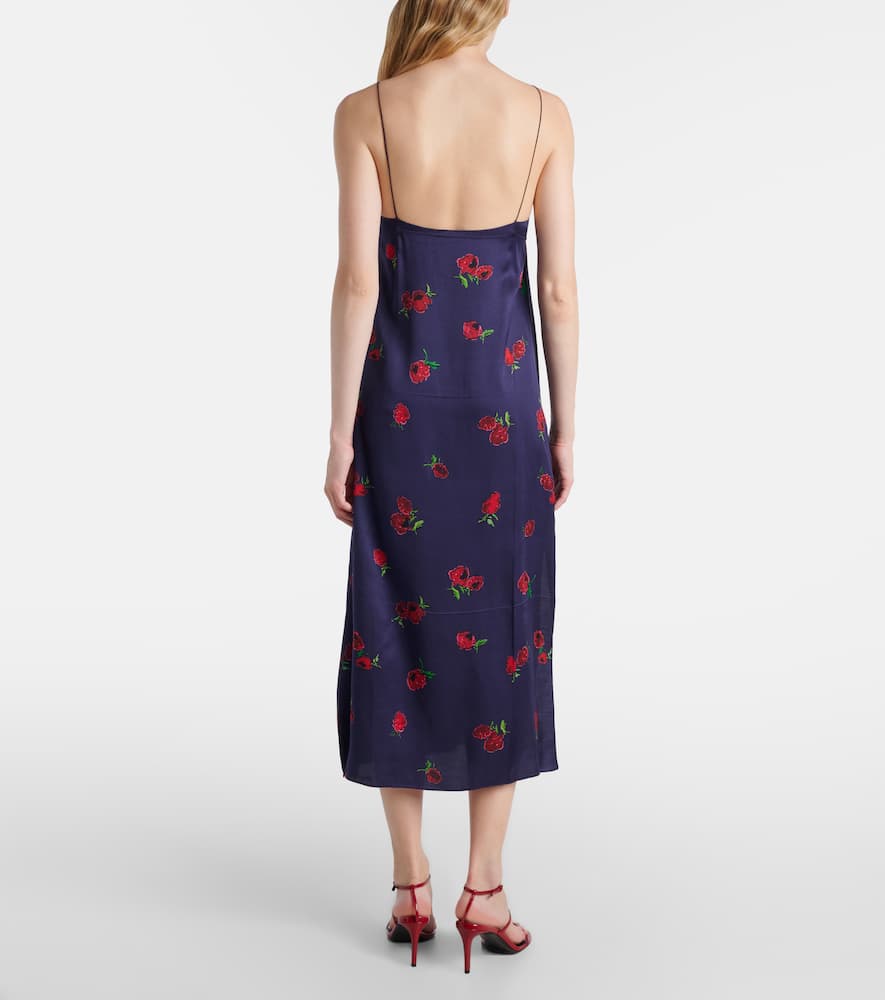Sicily printed twill slip dress
