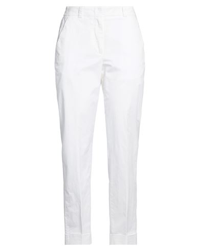 Easy Woman Pants White Size 0 Cotton, Elastane