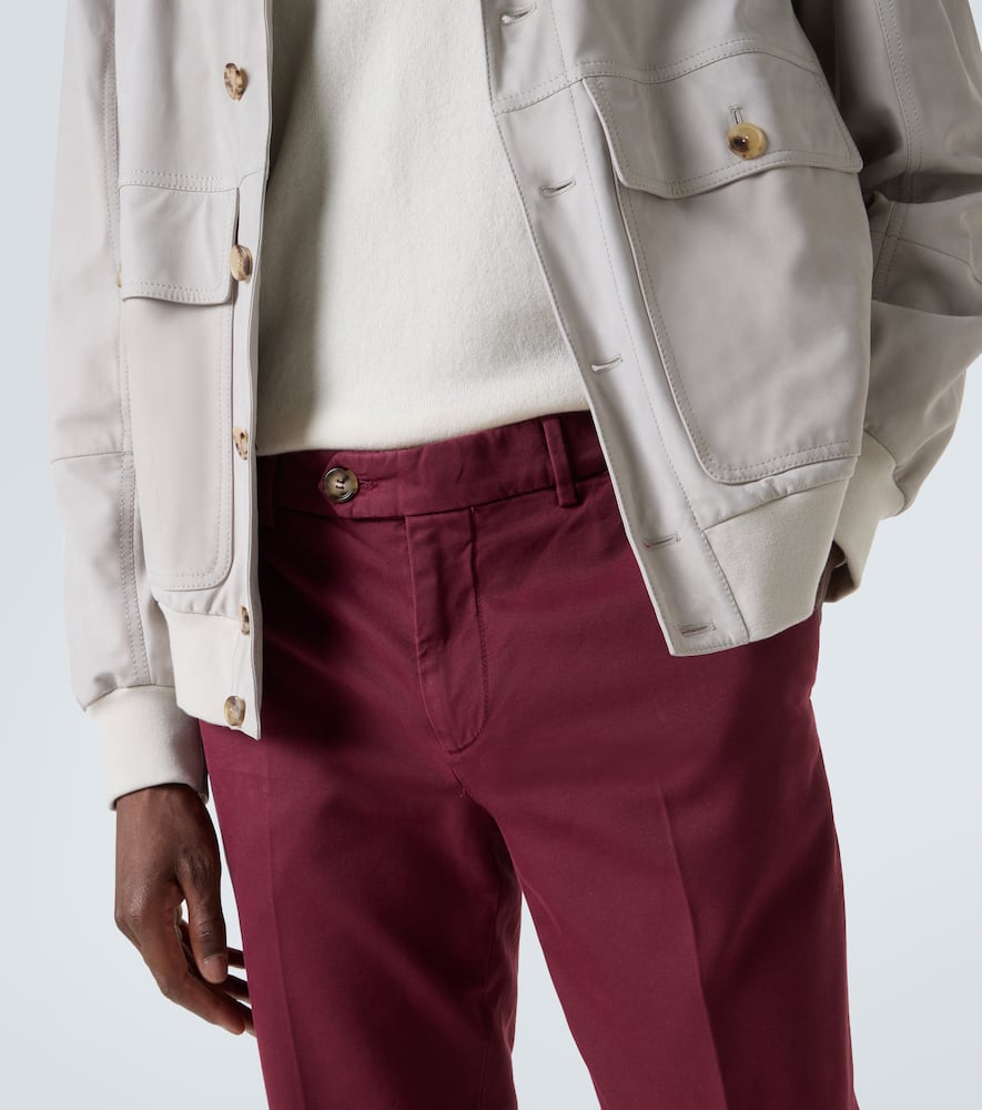 Cotton gabardine slim pants
