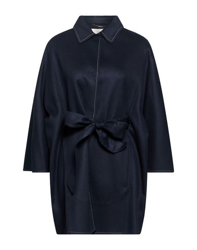 Woman Coat Midnight blue Size M Cashmere