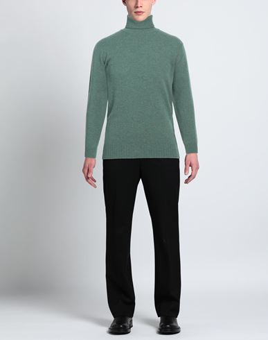 Man Turtleneck Military green Size XXXL Merino Wool