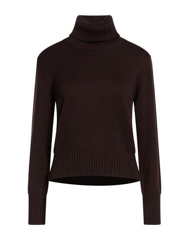 Woman Turtleneck Dark brown Size 6 Merino Wool