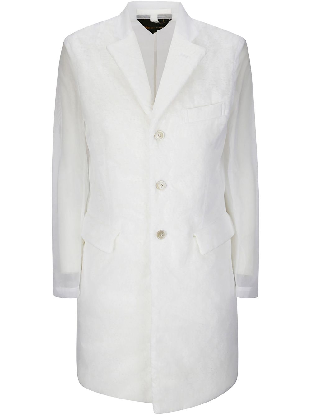 Single-Breasted Linen Coat — White