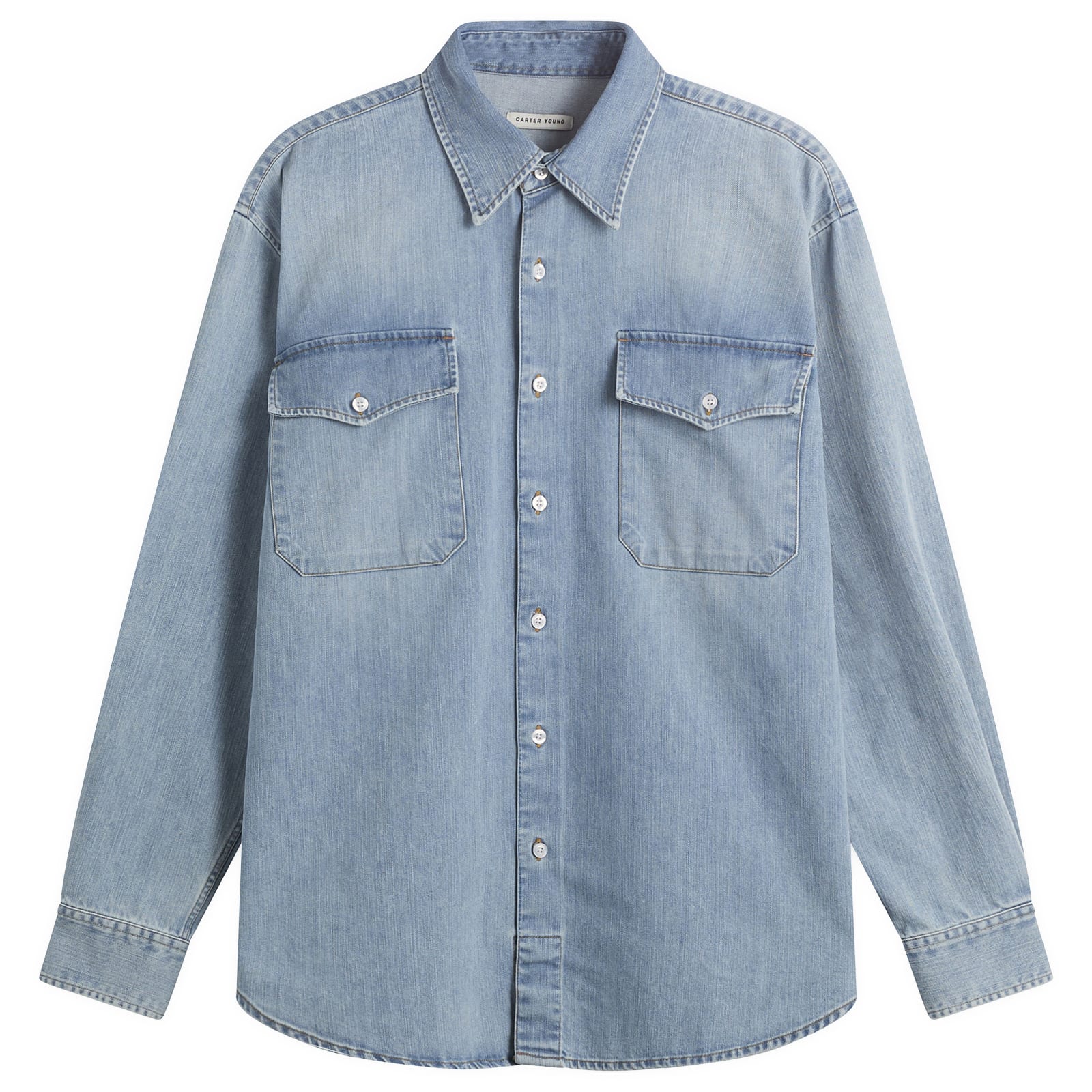 Men's Washed Denim Utility Hugo Shirt in Bruce Wash
