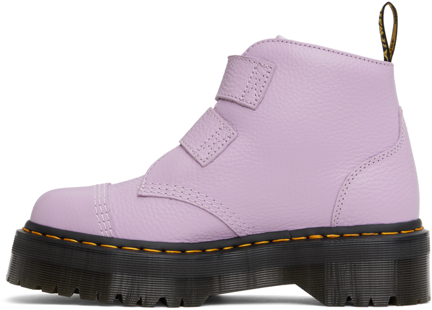 Purple Devon Flower Buckle Platform Boots
