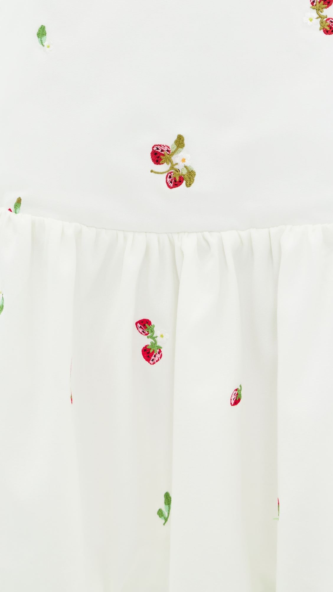 Strawberry Kiss Bubble Hem Mini Dress White Red Multi