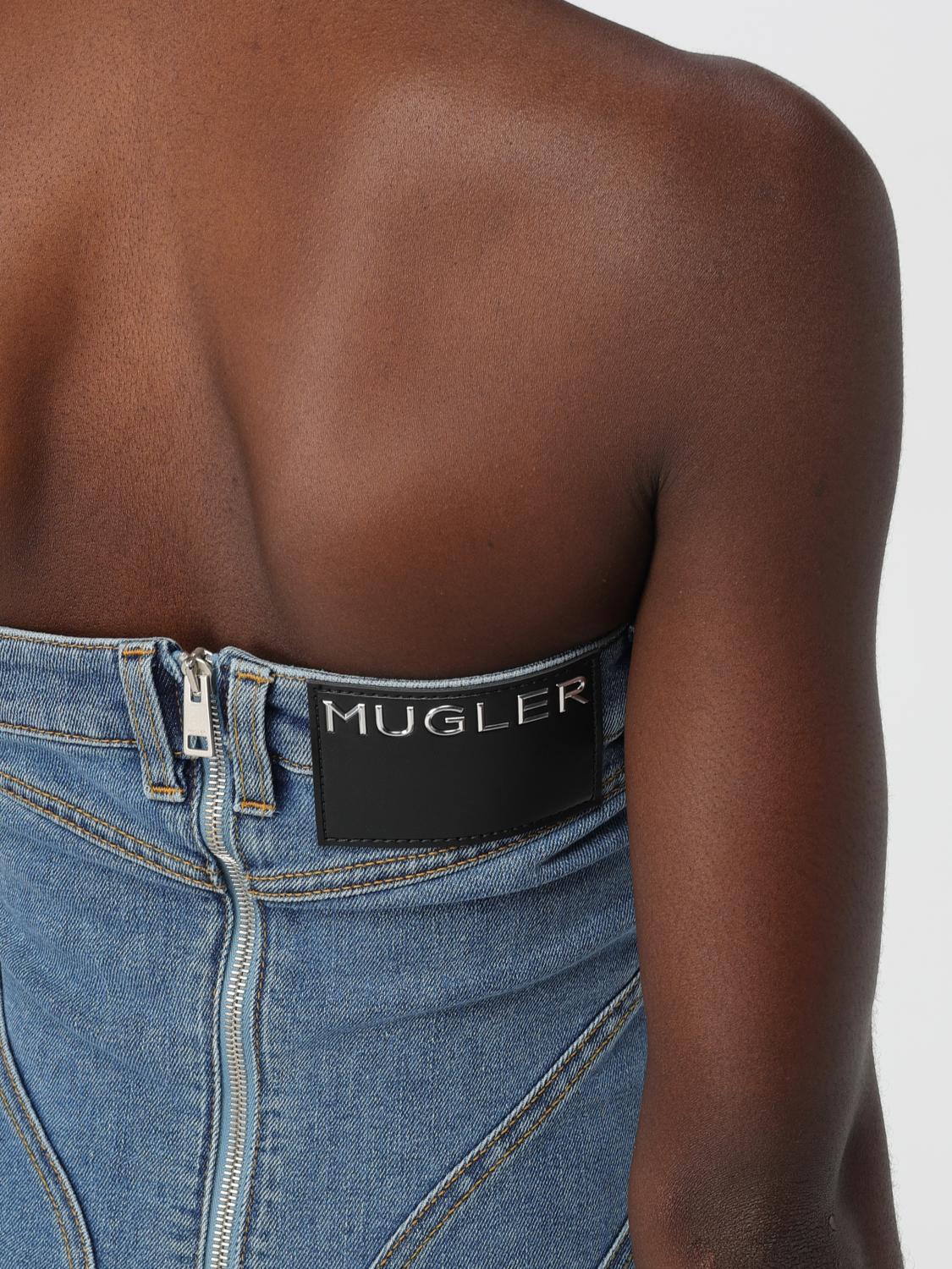 Denim bustier mini dress - Blue