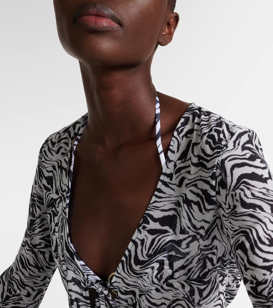 Vanessa zebra-print beach cover-up