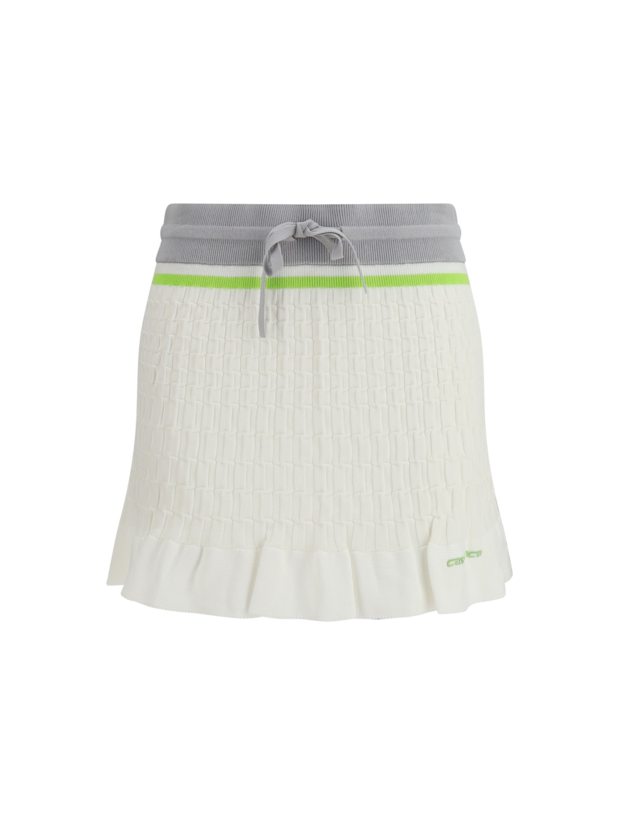 Logo-Jacquard Cotton Mini Skirt — White