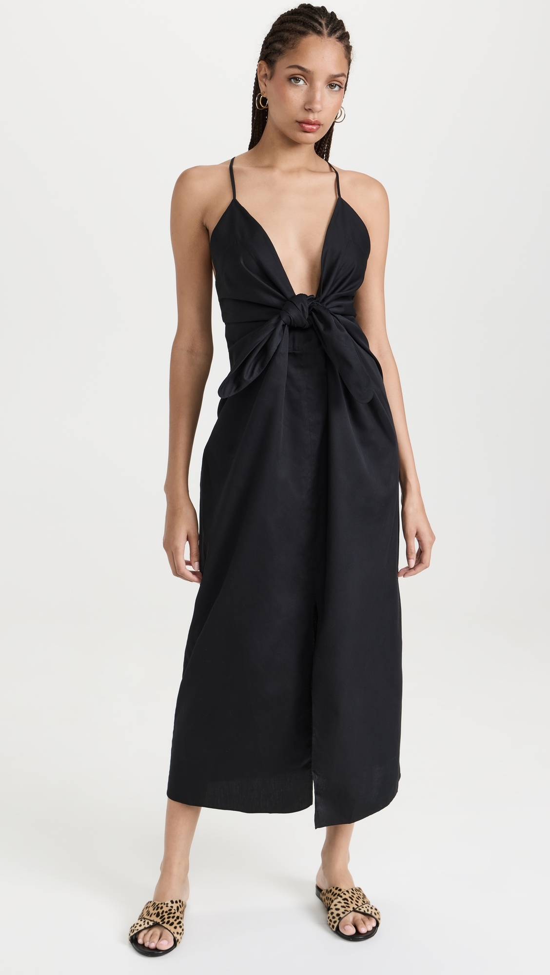 Lolita Deep V Neck Maxi Dress Black