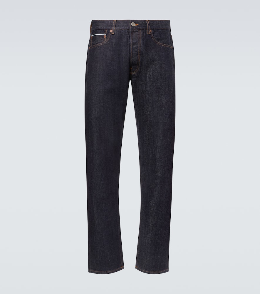 Mid-rise straight jeans